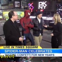 Spider-Man Celebrates New Year’s Eve in Times Square
